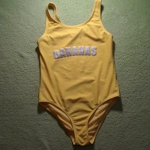 Girls yellow one piece bathing suit